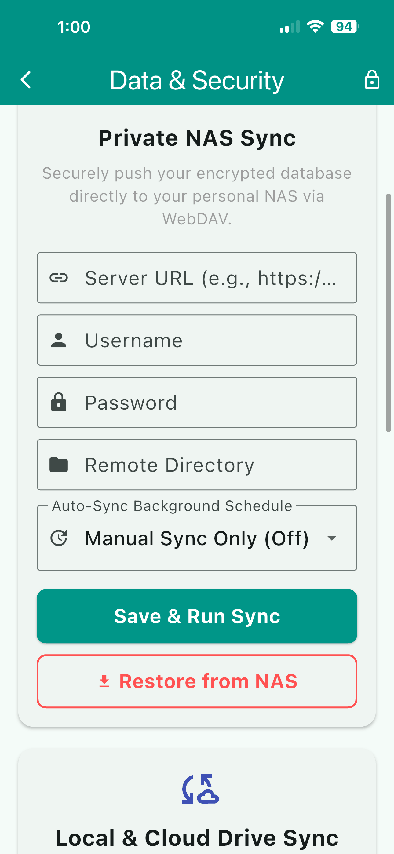 Private NAS WebDAV Sync
